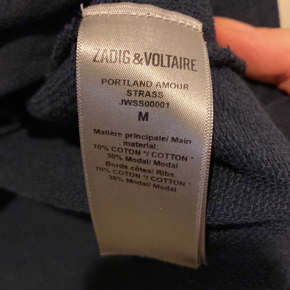 Zadiq & Voltaire Portland navy blue shirt size medium - Picture 4 of 9